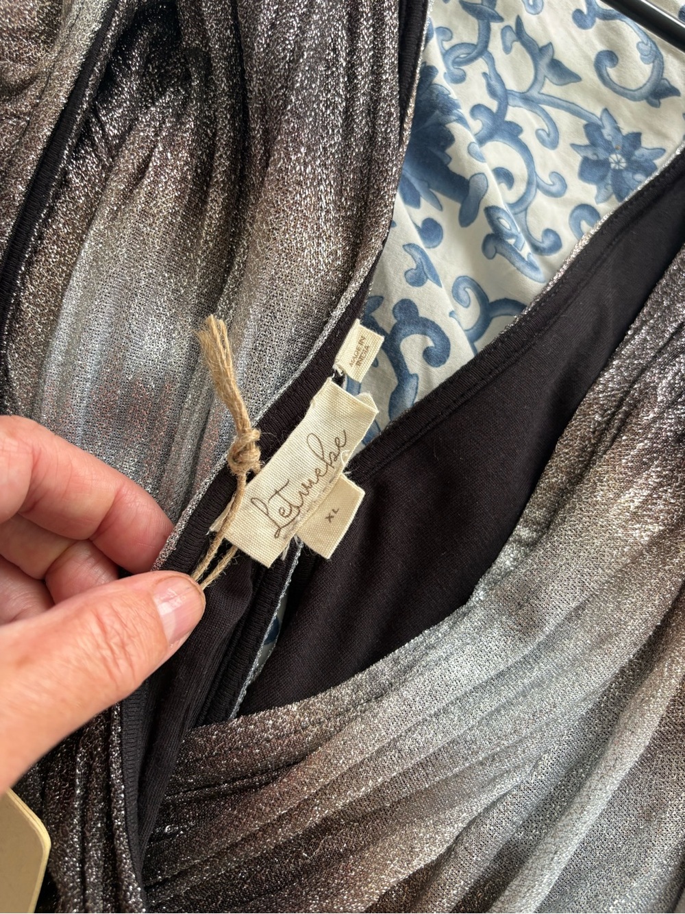 Anthropologie Let Me Be Metallic Peplum Top NWT - Picture 4 of 5